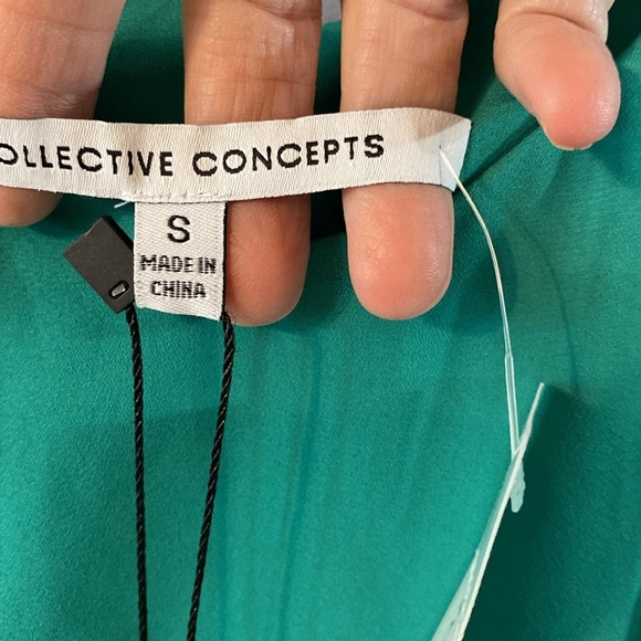 Collective Concepts NWT Size Small Crochet Straps Green Top - Picture 4 of 7